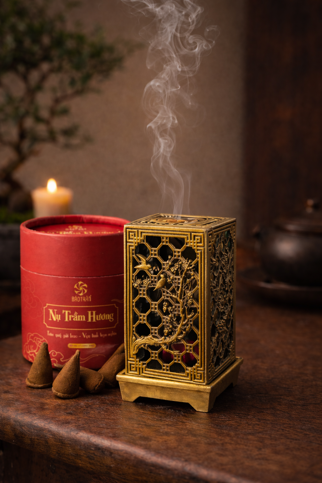 trụ xông trầm hợp kim cao cấp TRUXONG001-2